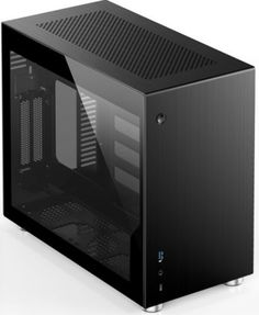 Корпус mini-ITX JONSBO V10-G Black без БП, USB 3.0, Type C, audio, боковые панели из закаленного стекла, черный