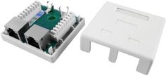 Розетка Hyperline SB1-2-8P8C-C5e-SH-WH