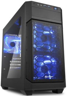 Корпус mATX Sharkoon V1000 WINDOW черный, без БП, акриловая панель, 2*USB 3.0, audio