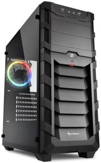 Корпус ATX Sharkoon SKILLER SGC1 RGB черный, без БП, с окном, 2*USB 3.0, audio, RGB led