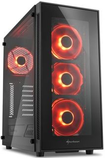 Корпус ATX Sharkoon TG5 RED черный, без БП, с окном, 2*USB 2.0, 2*USB 3.0, audio, red led