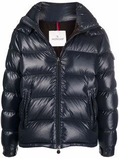 Moncler пуховик с нашивкой-логотипом