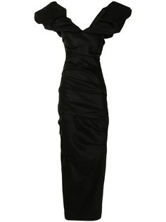 Rachel Gilbert платье с объемными рукавами и сборками