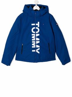 Tommy Hilfiger Junior бомбер с капюшоном и логотипом