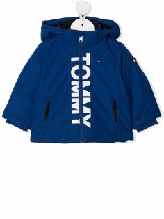 Tommy Hilfiger Junior бомбер с капюшоном и логотипом