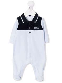 BOSS Kidswear пижама в стиле колор-блок с вышитым логотипом