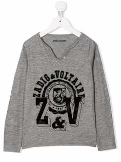 Zadig & Voltaire Kids футболка с длинными рукавами и логотипом