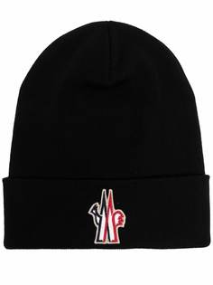 Moncler Grenoble шапка бини с нашивкой-логотипом