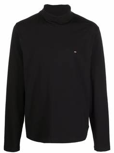 Tommy Hilfiger футболка с высоким воротником и вышитым логотипом