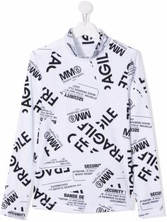 MM6 MAISON MARGIELA KIDS топ из джерси с принтом Fragile
