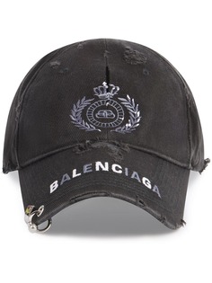 Balenciaga кепка с эффектом потертости и вышитым логотипом