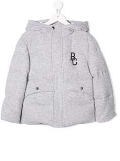 Brunello Cucinelli Kids пуховик с нашивкой-логотипом