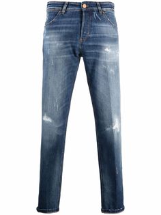 Pt05 джинсы прямого кроя с эффектом потертости