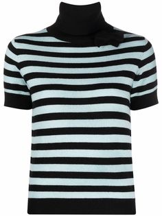 Blugirl полосатый топ с высоким воротником