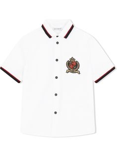 Dolce & Gabbana Kids рубашка с нашивкой-логотипом