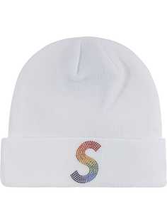 Supreme шапка бини Swarovski S Logo из коллаборации с New Era