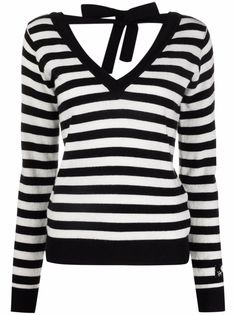 Blugirl джемпер в полоску с V-образным вырезом