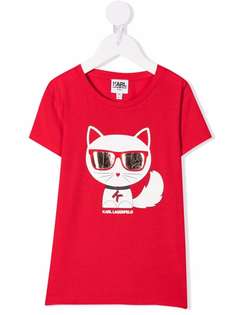 Karl Lagerfeld Kids футболка с принтом Choupette