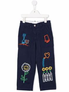 Stella McCartney Kids брюки с вышивкой