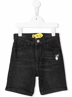 Off-White Kids джинсовые шорты с логотипом