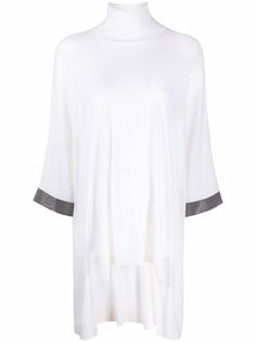 Brunello Cucinelli джемпер асимметричного кроя с декором Monili