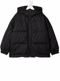 Fendi Kids пуховик с монограммой