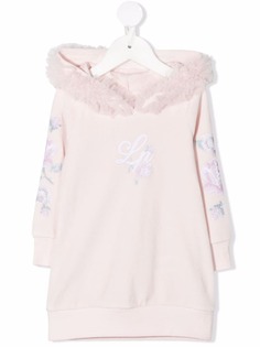 Lapin House платье-джемпер с капюшоном и логотипом