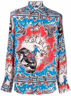 PAUL SMITH рубашка Letem Go с графичным принтом