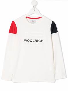 Woolrich Kids футболка с длинными рукавами и логотипом