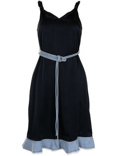 PortsPURE платье-комбинация со вставками из денима