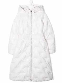 Emporio Armani Kids пуховик с тисненым логотипом