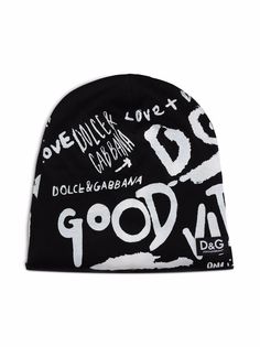 Dolce & Gabbana Kids шапка бини с принтом граффити