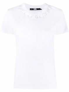 Karl Lagerfeld футболка с декорированным логотипом