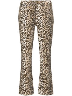 R13 джинсы Kick Fit с леопардовым принтом