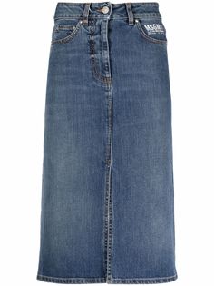MSGM джинсовая юбка с завышенной талией