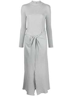 Rosetta Getty платье макси с высоким воротником и драпировкой