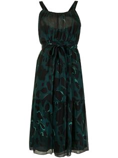 Burberry Pre-Owned шелковое платье с абстрактным принтом