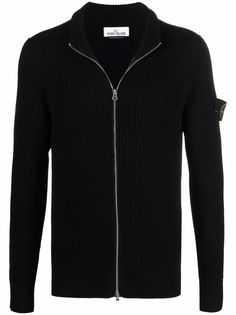 Stone Island кардиган на молнии с нашивкой