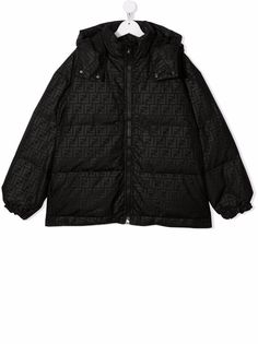 Fendi Kids пуховик с монограммой FF