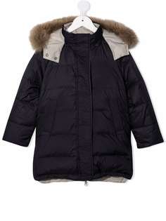 Brunello Cucinelli Kids пуховик с капюшоном