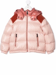 Moncler Enfant пуховик с логотипом металлик