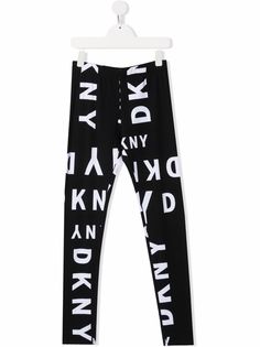 Dkny Kids флисовые легинсы с логотипом
