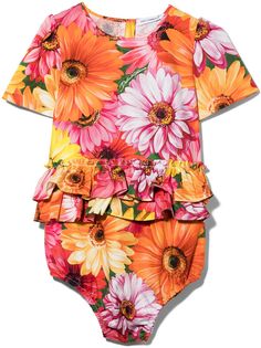 Dolce & Gabbana Kids джемпер с короткими рукавами и цветочным узором