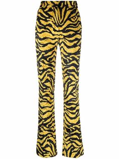 The Attico брюки с зебровым принтом и завышенной талией