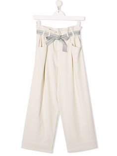 Brunello Cucinelli Kids вельветовые брюки с поясом и декором Monili