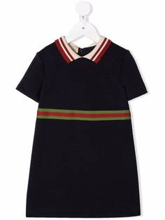 Gucci Kids платье с воротником поло и полосками