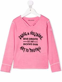 Zadig & Voltaire Kids футболка с логотипом