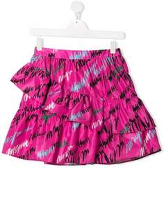 MSGM Kids юбка мини с оборками и логотипом