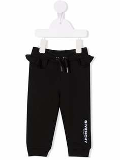 Givenchy Kids спортивные брюки с оборками и логотипом