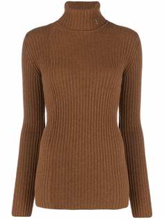 Saint Laurent джемпер в рубчик с высоким воротником